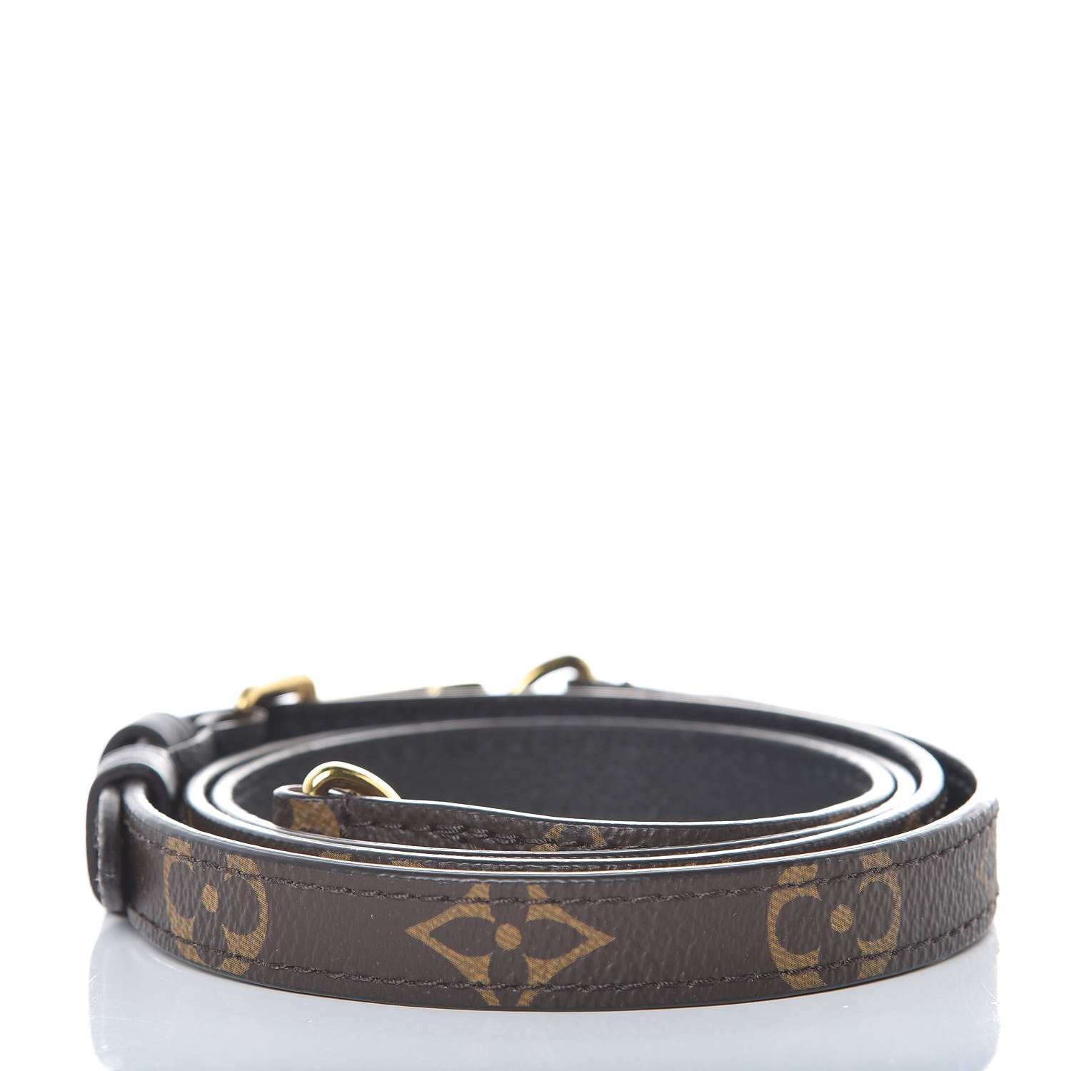 Louis Vuitton Calfskin Monogram Marignan Adjustable Shoulder Strap Black 2 of 3