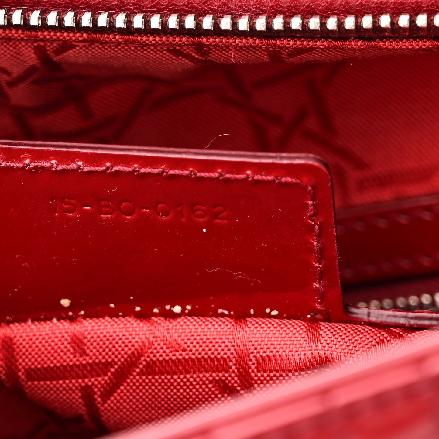 Patent Cannage Large Lady Dior Red
