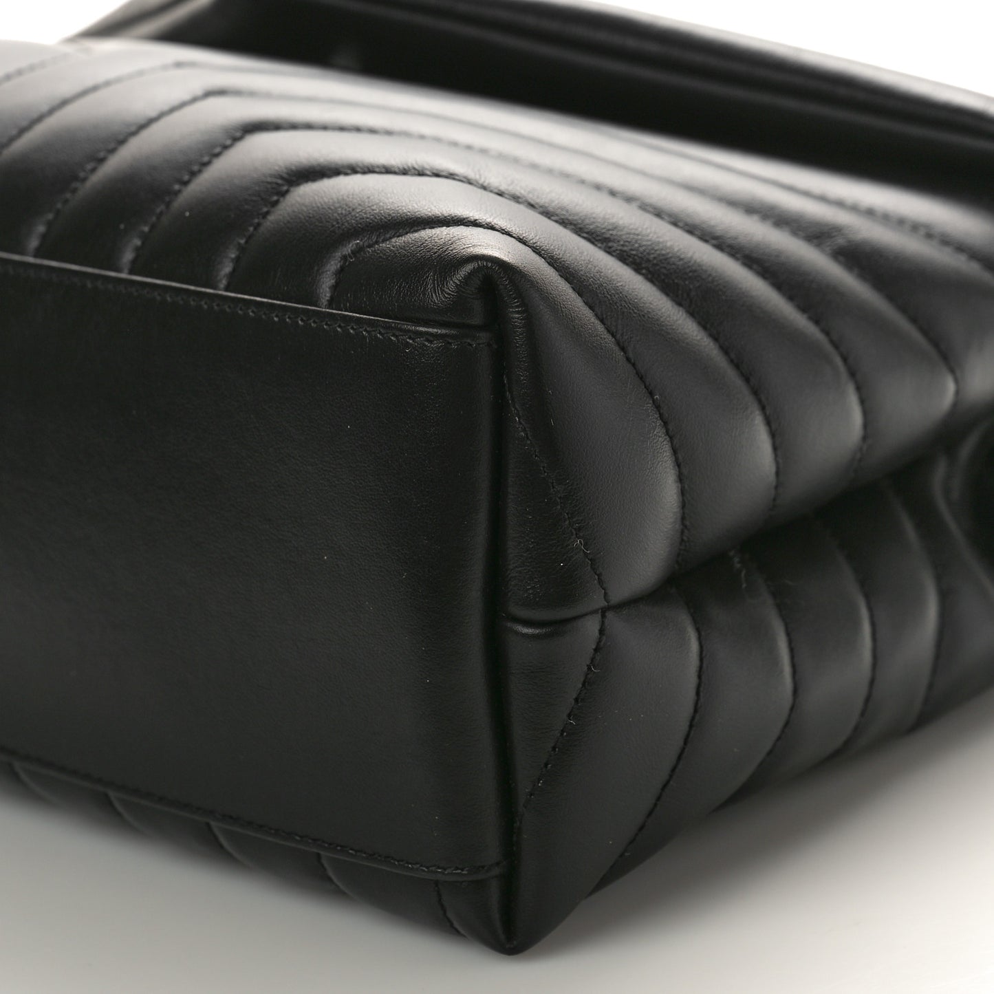 Calfskin Y Quilted Monogram Monochrome Medium Loulou Chain Satchel Black