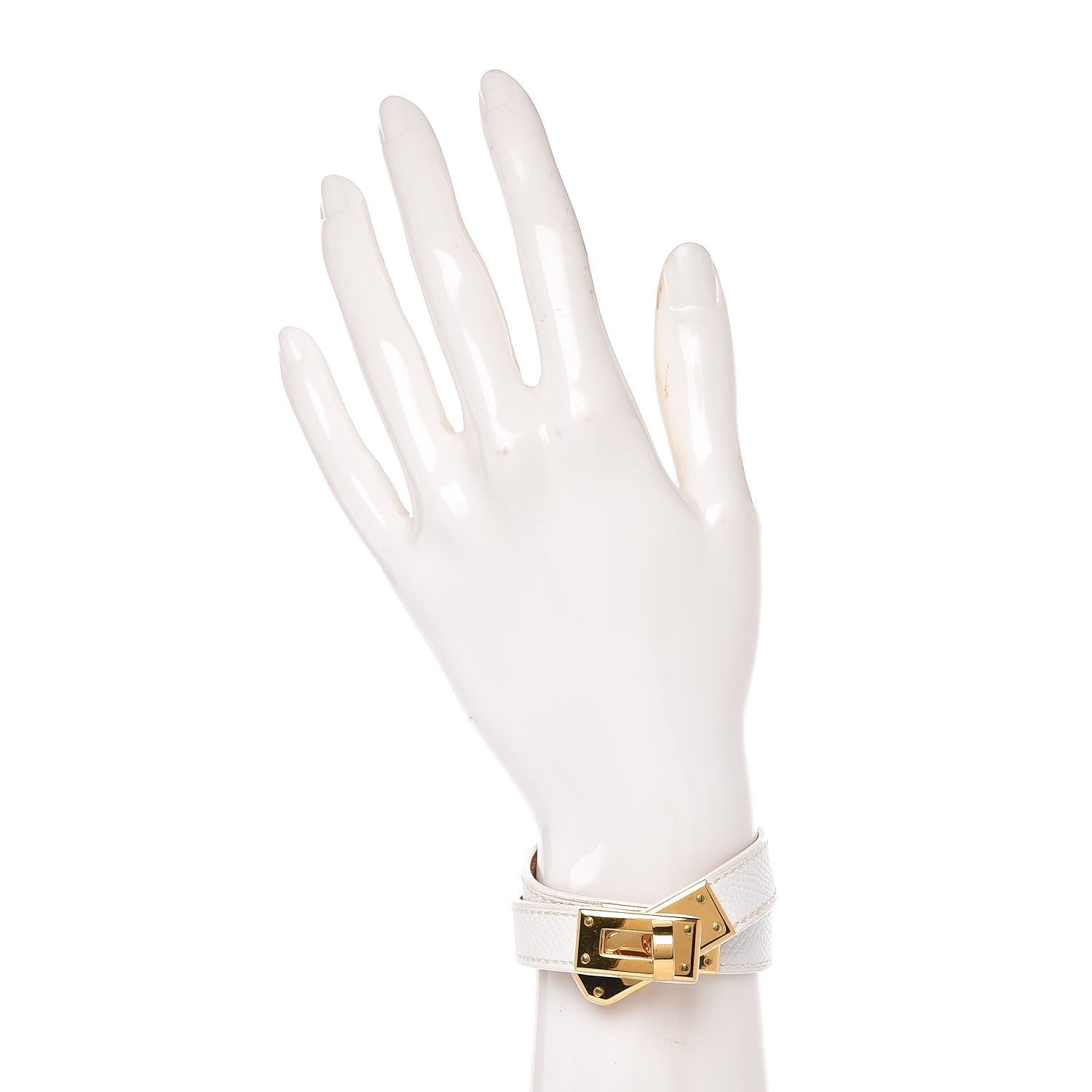 Hermes Epsom Kelly Double Tour Bracelet S White 2 of 4