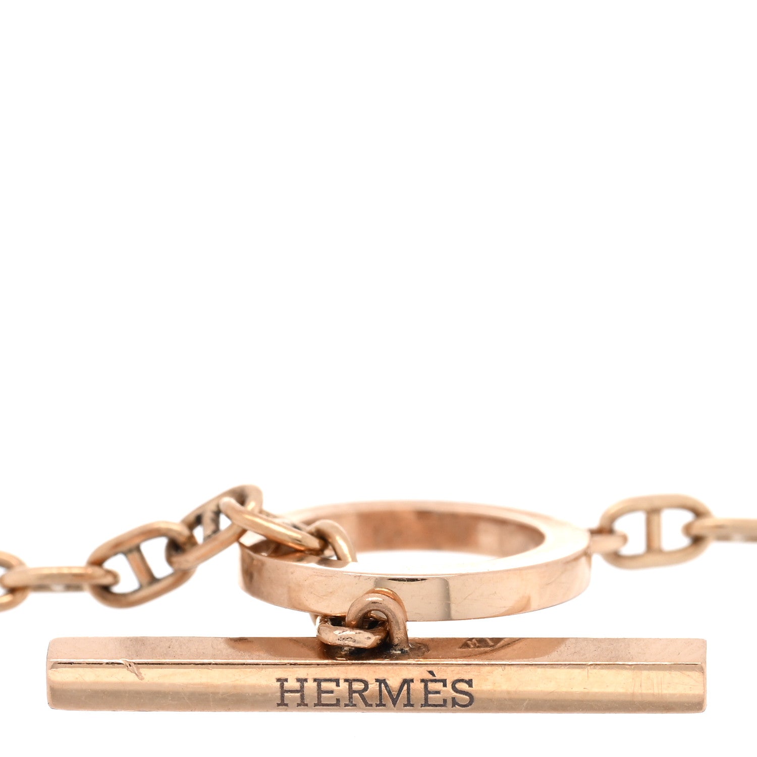 Hermes 18K Rose Gold Diamond Chaine D'Ancre Contour Bracelet SH 3 of 3