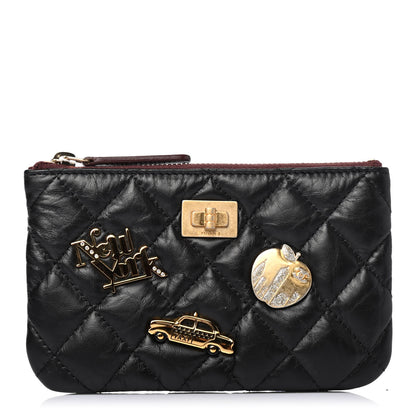 Chanel Aged Calfskin Quilted Small Lucky Charms Cosmetic Case Black 1 of 4