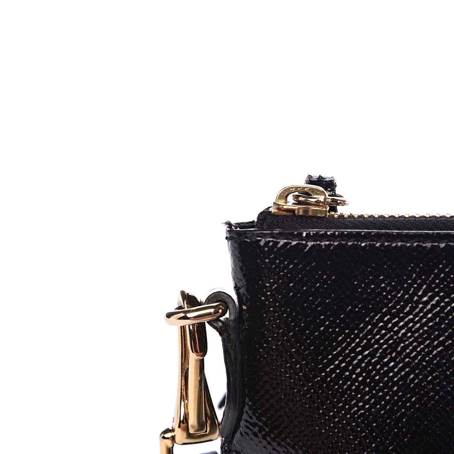 Patent London Peyton Crossbody Clutch Bag Black