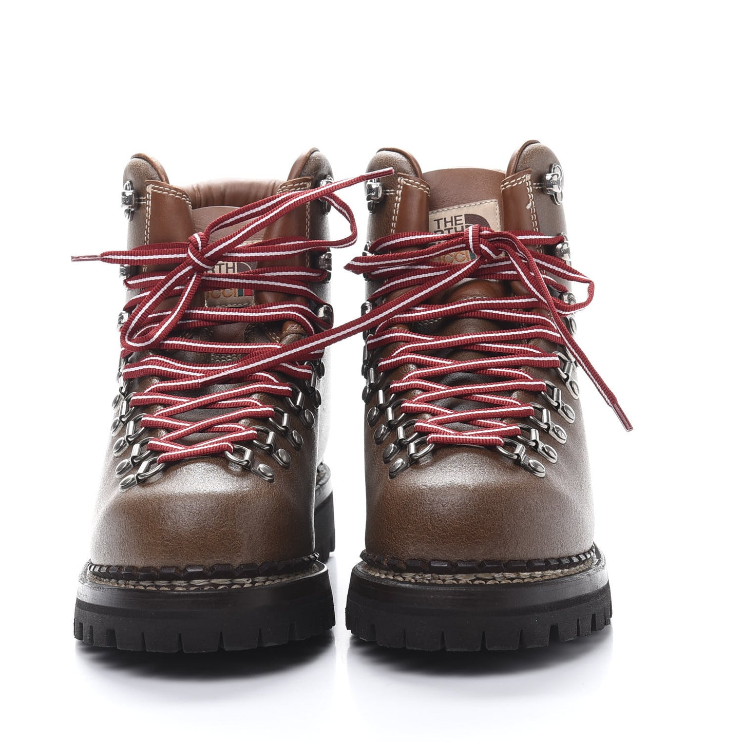 X THE NORTH FACE Calfskin Womens Hiking Ankle Boots 38 Foggy Tabacco Cuir