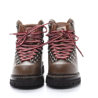 Gucci X THE NORTH FACE Calfskin Womens Hiking Ankle Boots 38 Foggy Tabacco Cuir 2 of 9