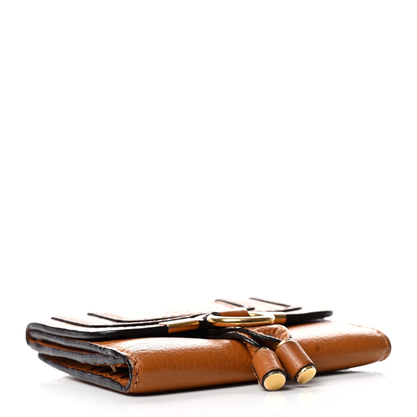 Grained Calfskin Marcie Square Wallet Tan