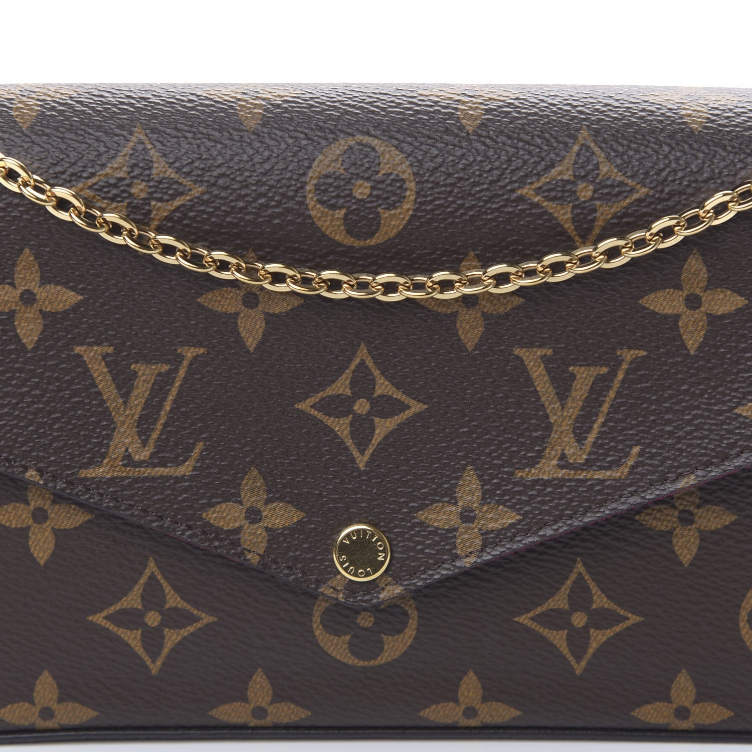Louis Vuitton Monogram Pochette Felicie Chain Wallet Fuchsia 8 of 9
