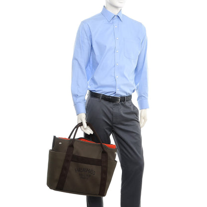 Hermes Toile Sac De Pansage Groom Kaki Feu 3 of 11