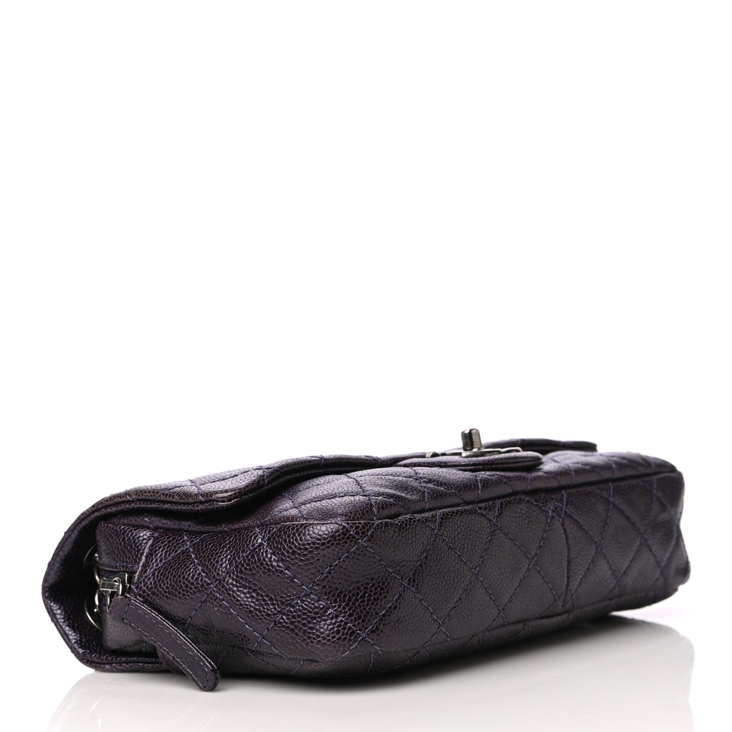 Chanel Caviar Quilted Jumbo Easy Flap Purple 4 of 11