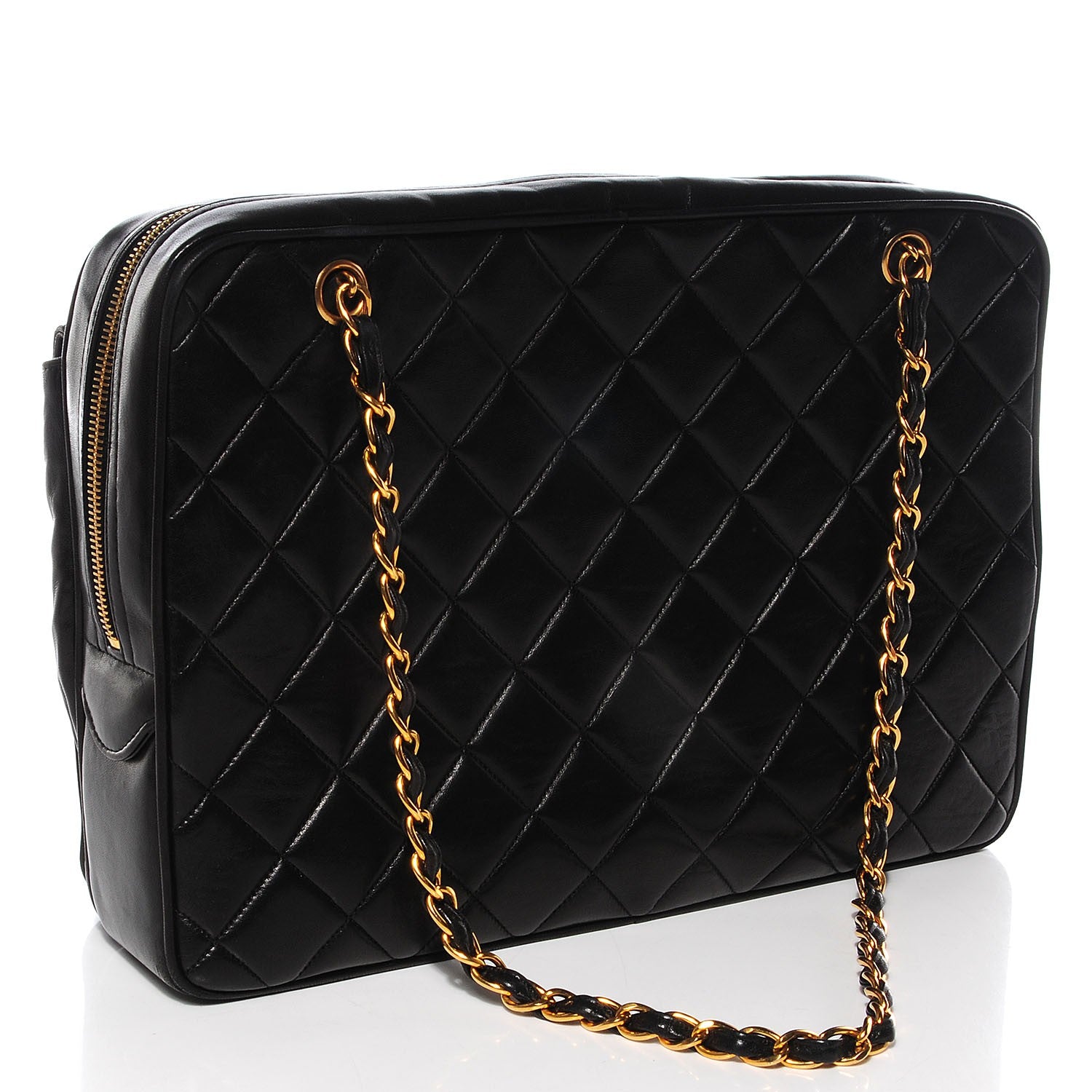 Chanel Lambskin Quilted Large Shoulder Bag Black 3 of 8