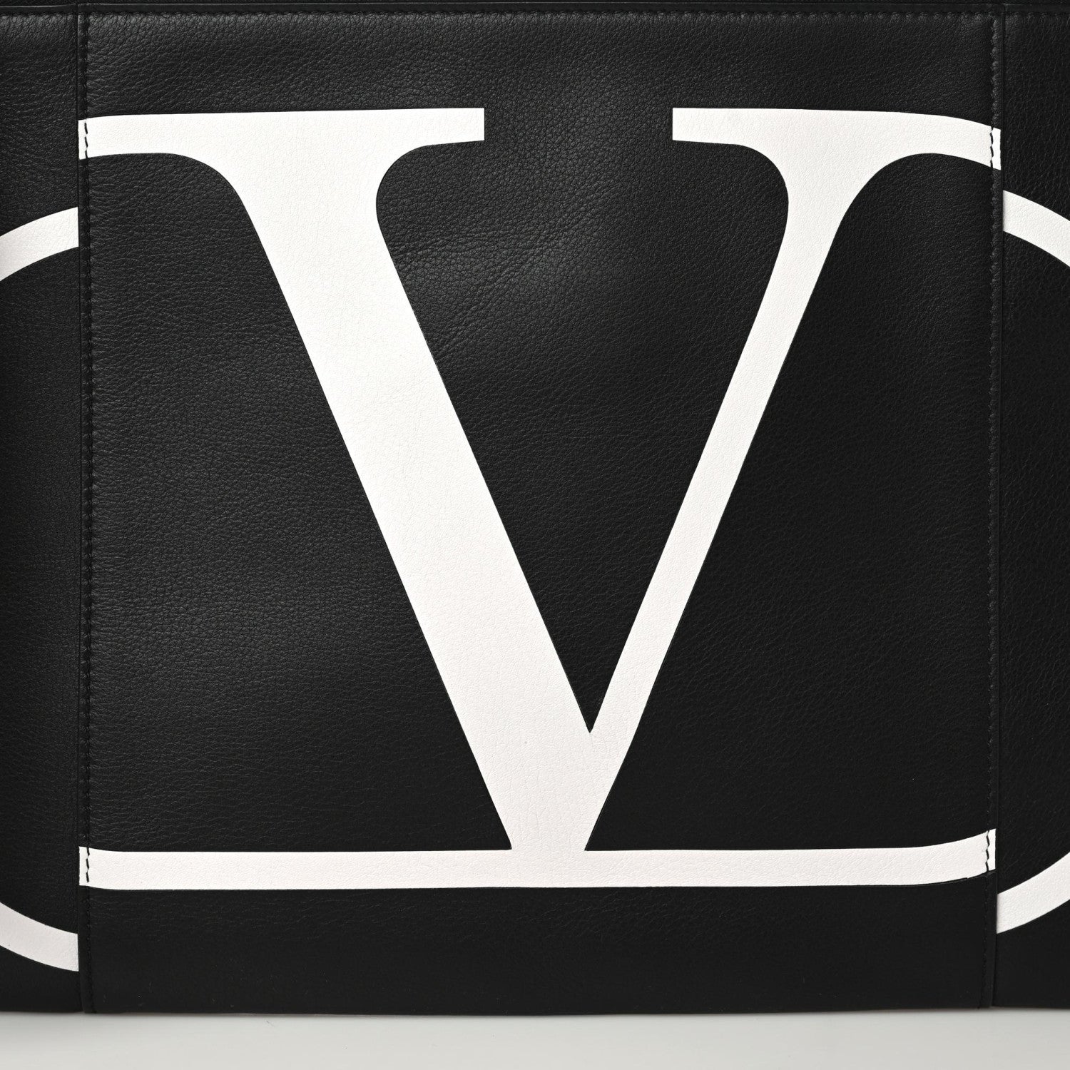 Valentino Garavani Calfskin VLogo Inlay Zip Pouch Black 7 of 7