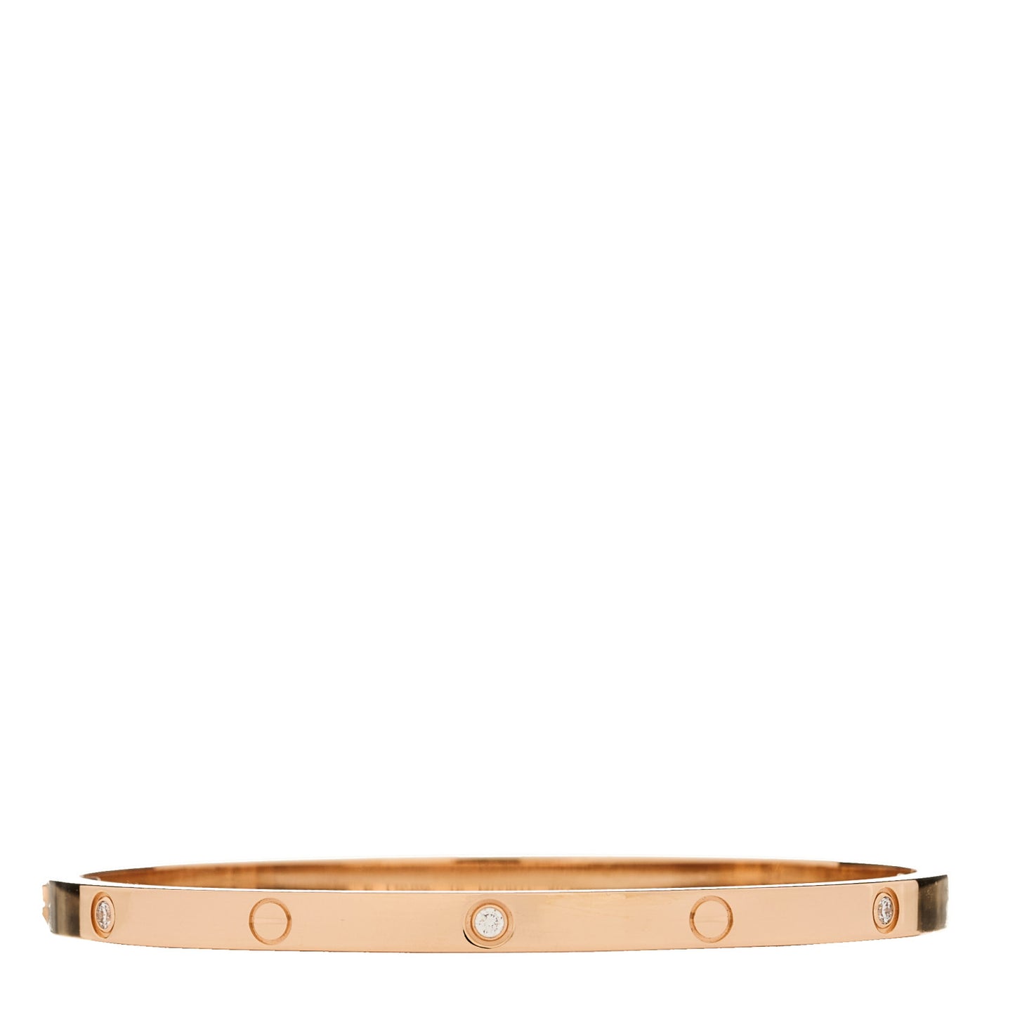 18K Pink Gold 6 Diamond Small LOVE Bracelet 16
