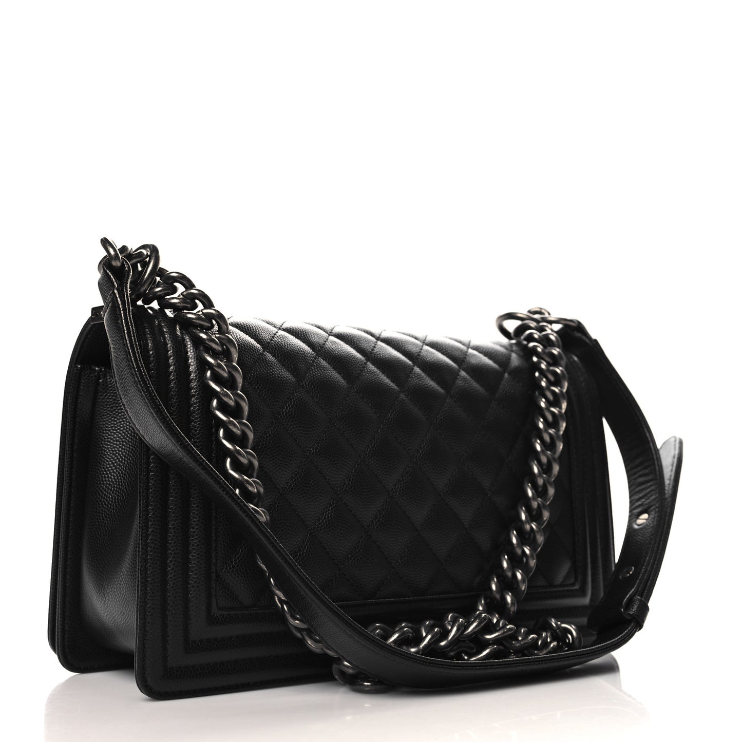 Caviar Quilted Medium Boy Flap Black