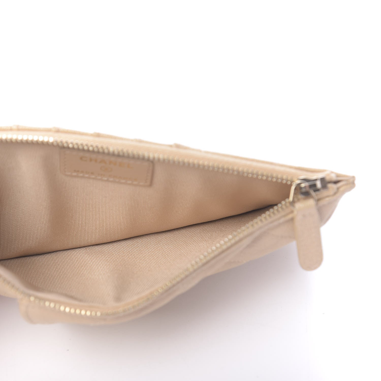 Chanel Iridescent Caviar Quilted Classic Flat Wallet Pouch Beige 5 of 6