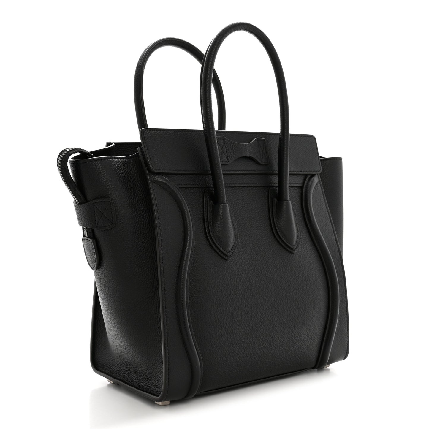 Drummed Calfskin Micro Luggage Black