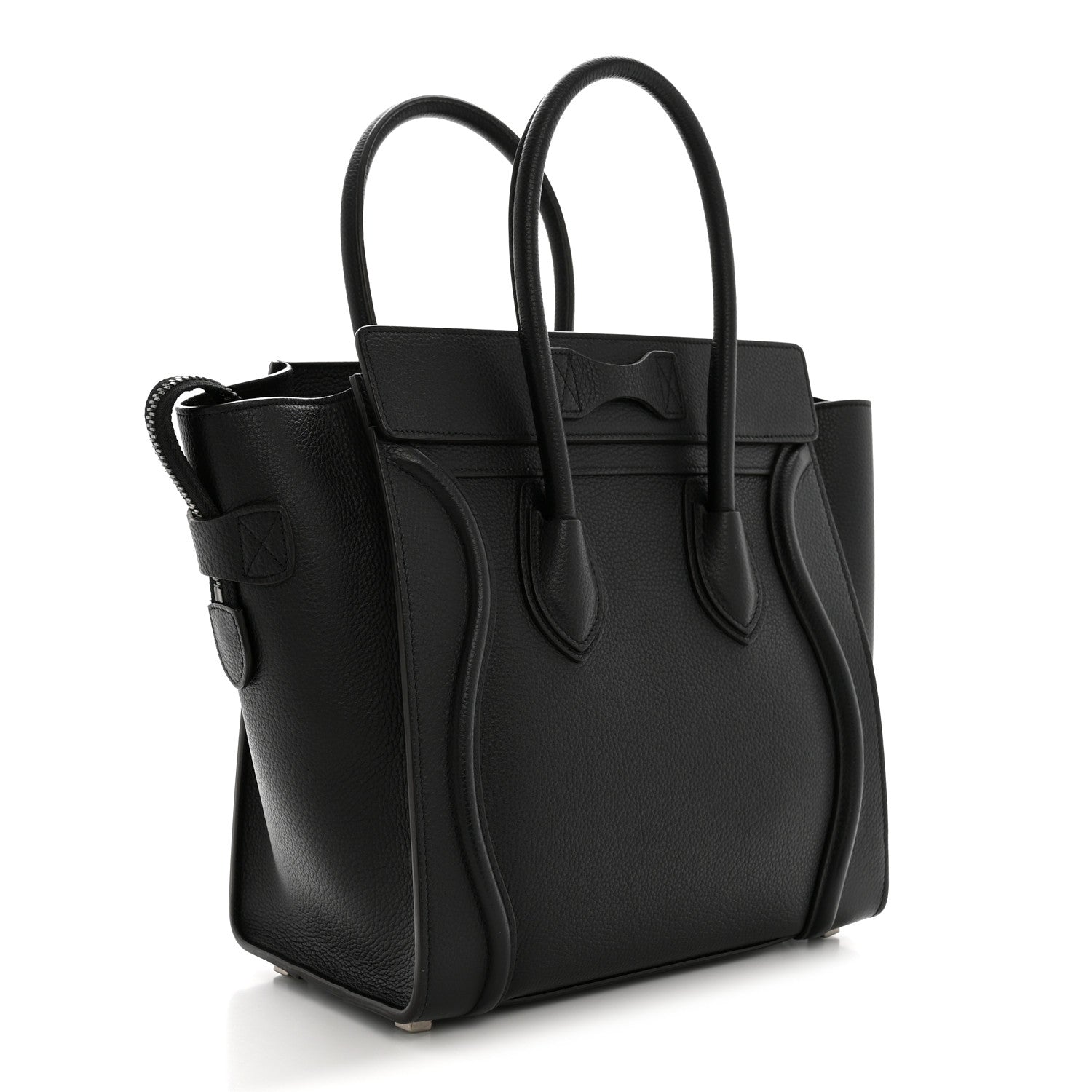 Celine Drummed Calfskin Micro Luggage Black 2 of 12