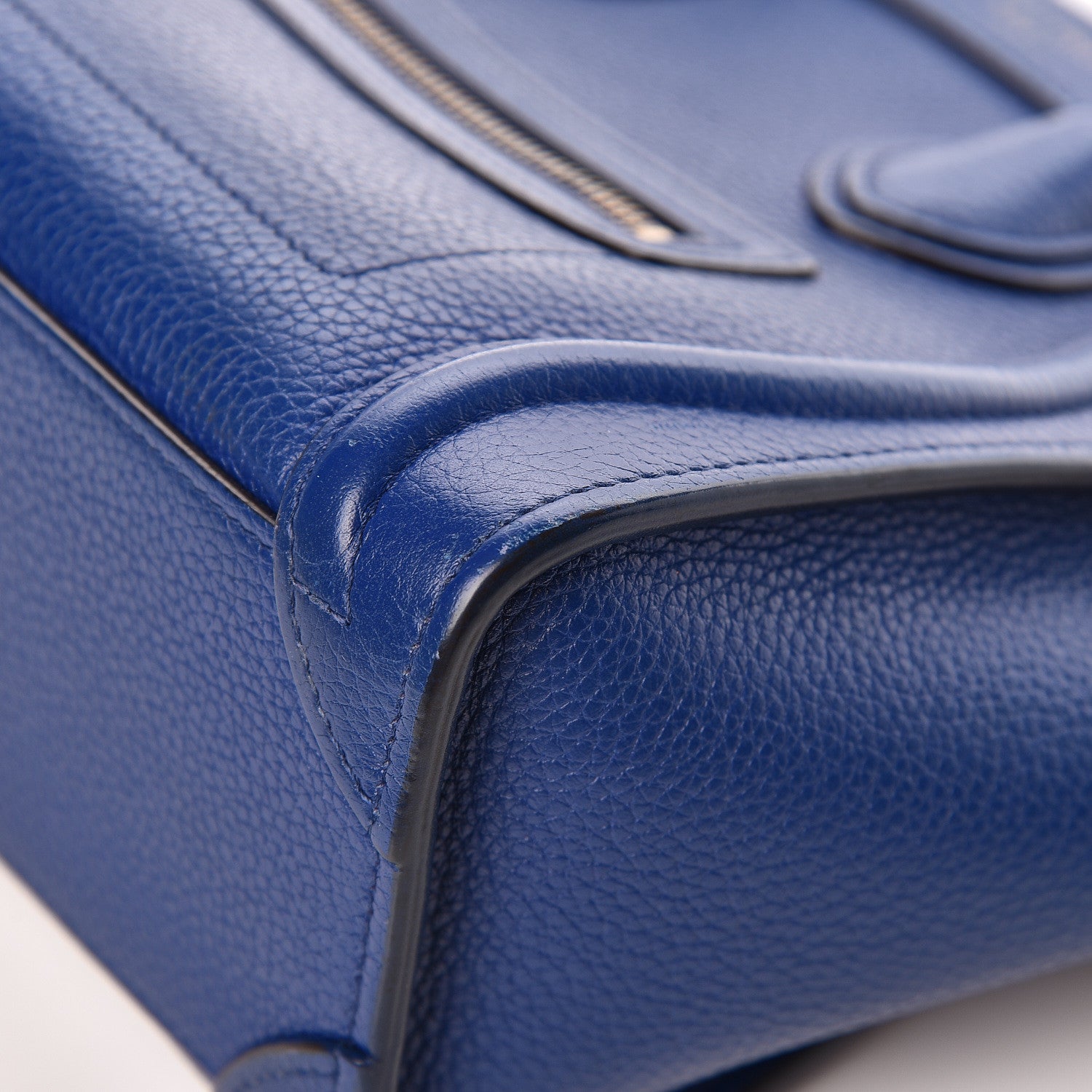 Celine Drummed Calfskin Nano Luggage Indigo 16 of 20
