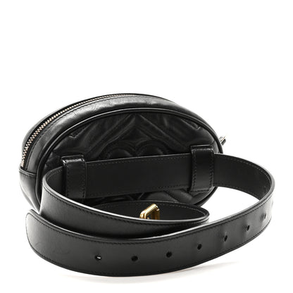 Gucci Calfskin Matelasse GG Marmont Belt Bag 75 30 Black 3 of 10