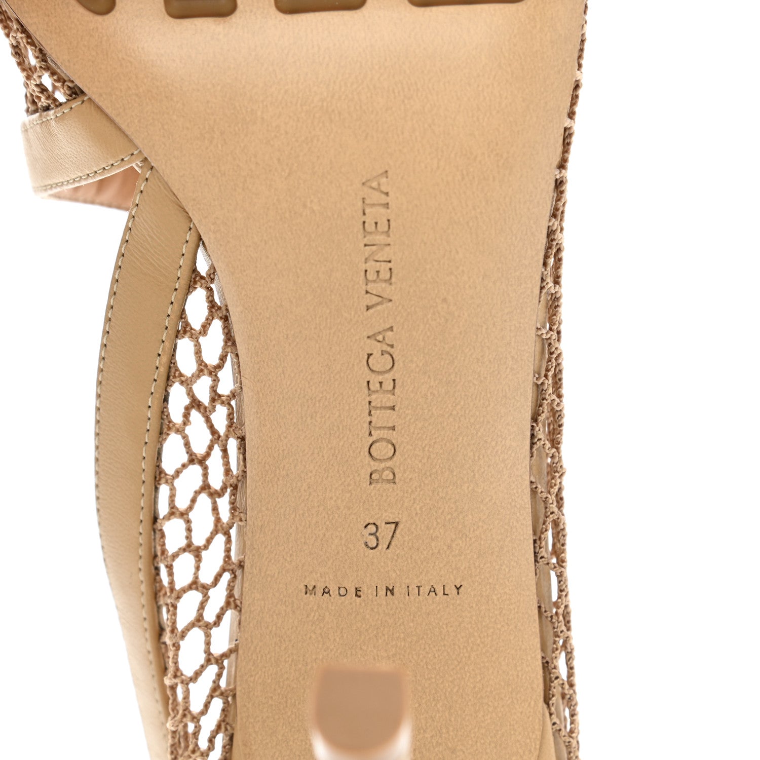 Bottega Veneta Mesh Nappa Chunky Chain Sandals 37 Beige Pony 6 of 8