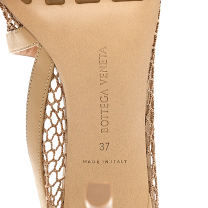 Bottega Veneta Mesh Nappa Chunky Chain Sandals 37 Beige Pony 6 of 8
