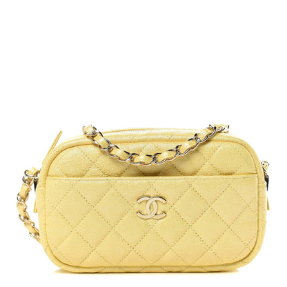 Chanel Iridescent Caviar Quilted Camera Case Yellow 1 of 10