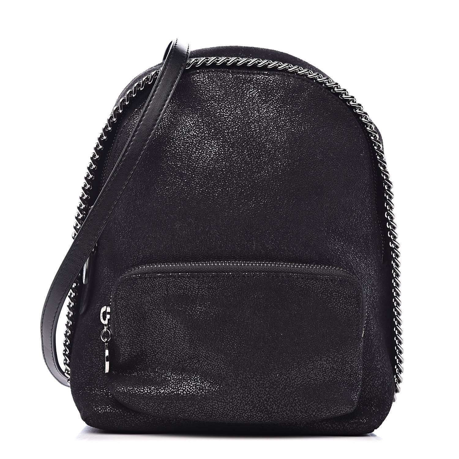 Stella McCartney Shaggy Deer Mini Falabella Backpack Black 1 of 10