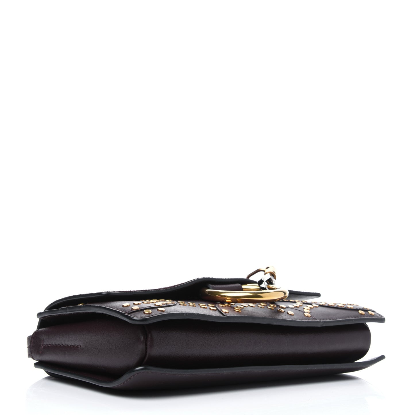 Suede Calfskin Studded Small Faye Shoulder Bag Dark Purple