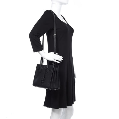 Saint Laurent Grained Calfskin Baby Sac De Jour Black 2 of 10