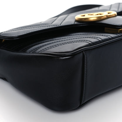 Gucci Calfskin Matelasse Small GG Marmont Shoulder Bag Black 10 of 11