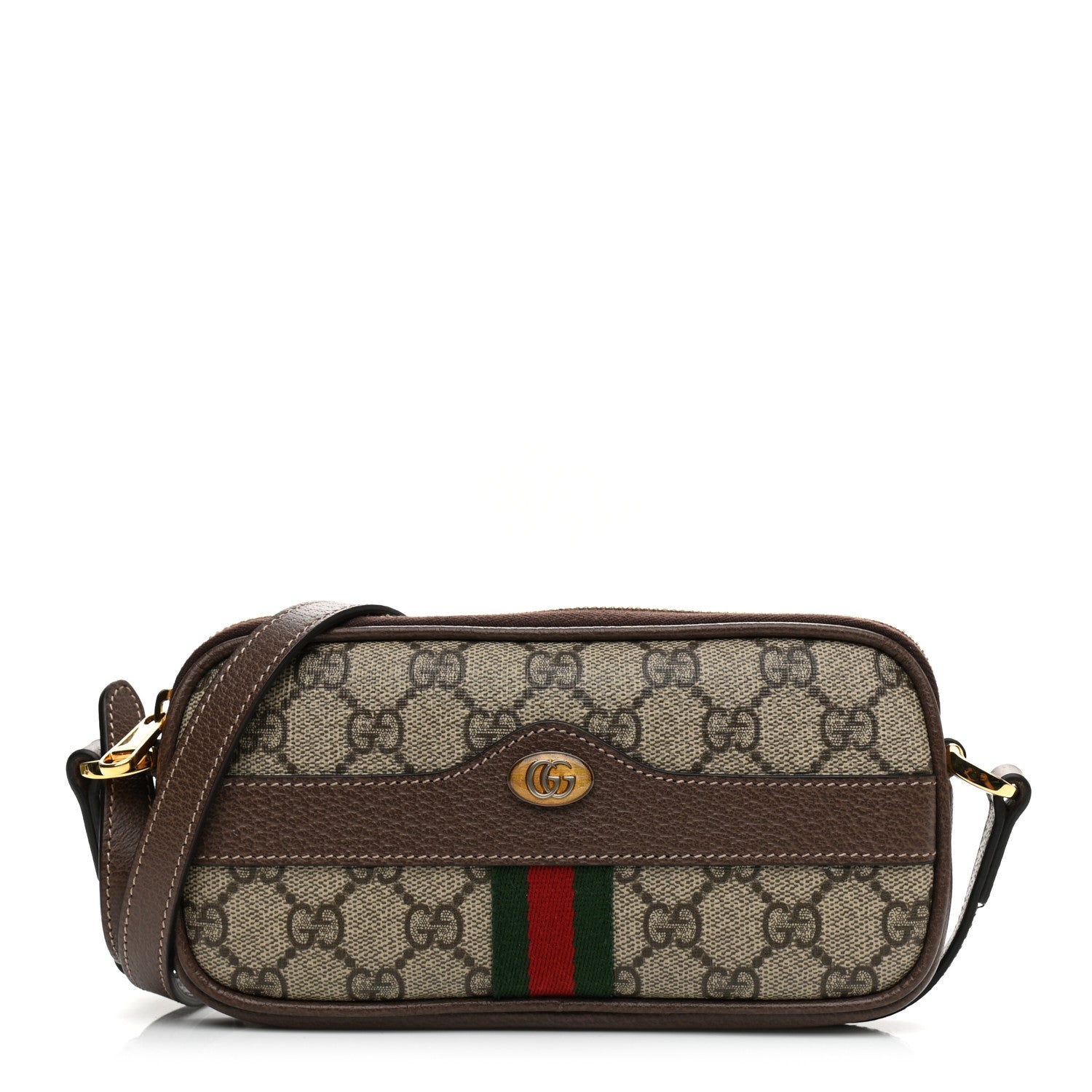 Gucci GG Supreme Monogram Web Mini Ophidia GG Bag Brown 1 of 11