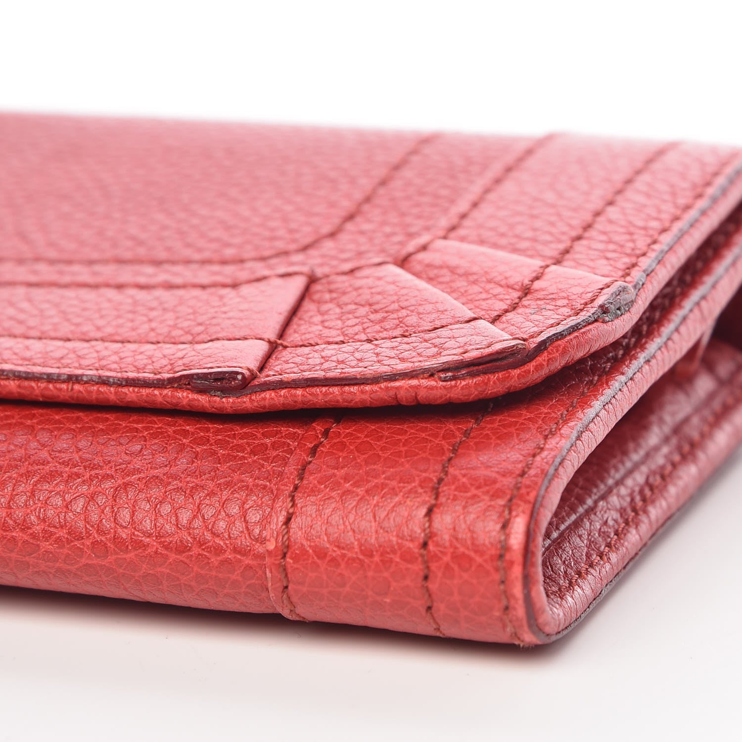 Chloe Grained Calfskin Paraty Continental Wallet Red 6 of 10