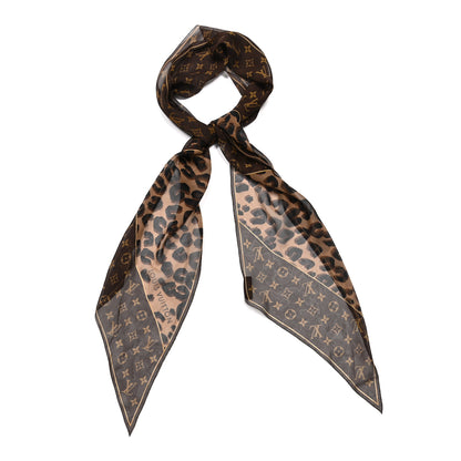 Louis Vuitton Silk Crepe Leopard Monogram Scarf 1 of 4