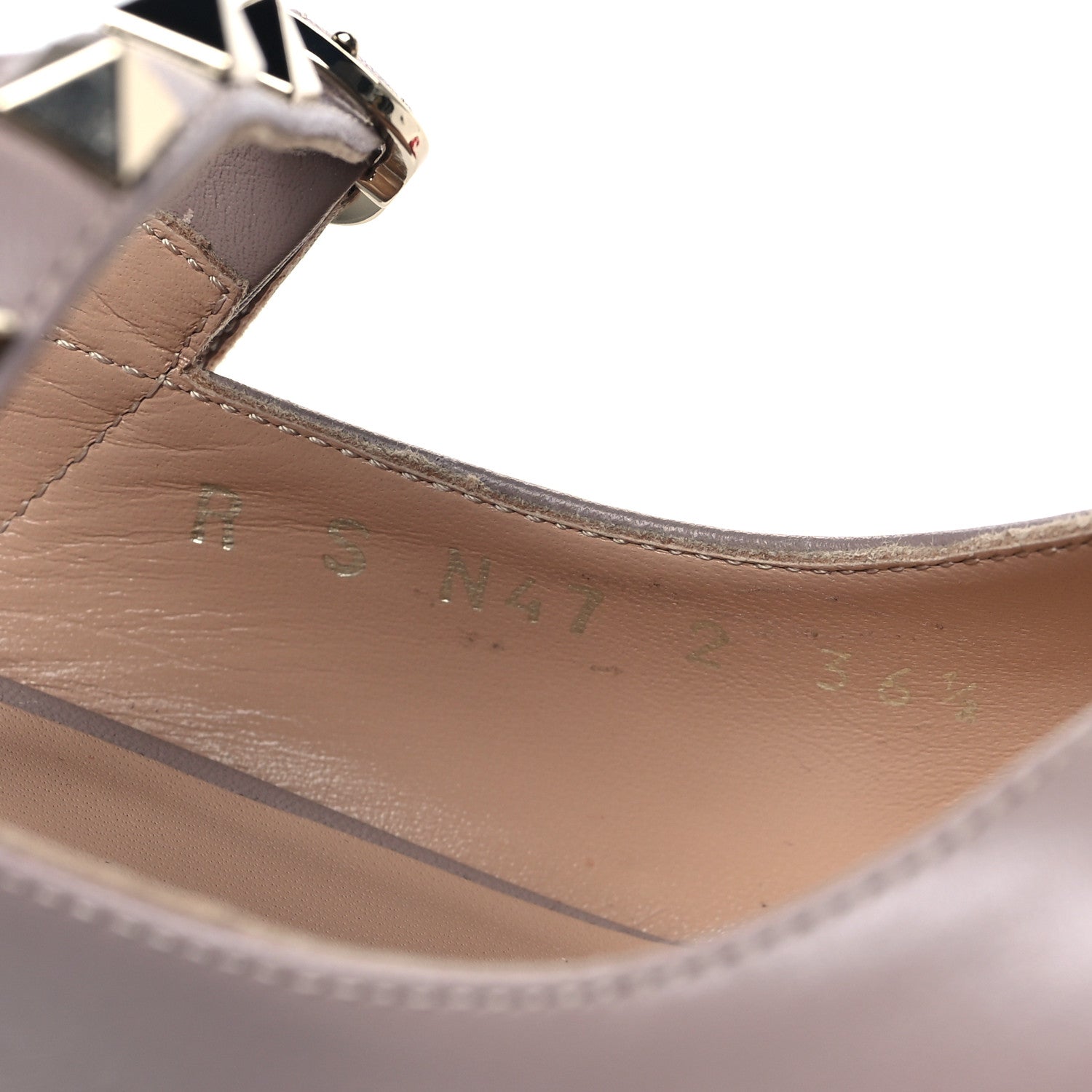 Valentino Garavani Nappa Rockstud Ankle Strap 85mm Open Back Pumps 36.5 Poudre 6 of 9