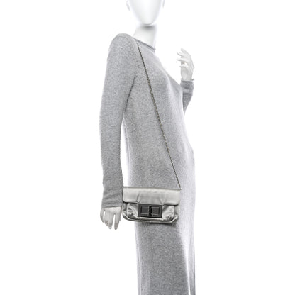 Chanel Satin Small Mademoiselle Flap Silver 3 of 13