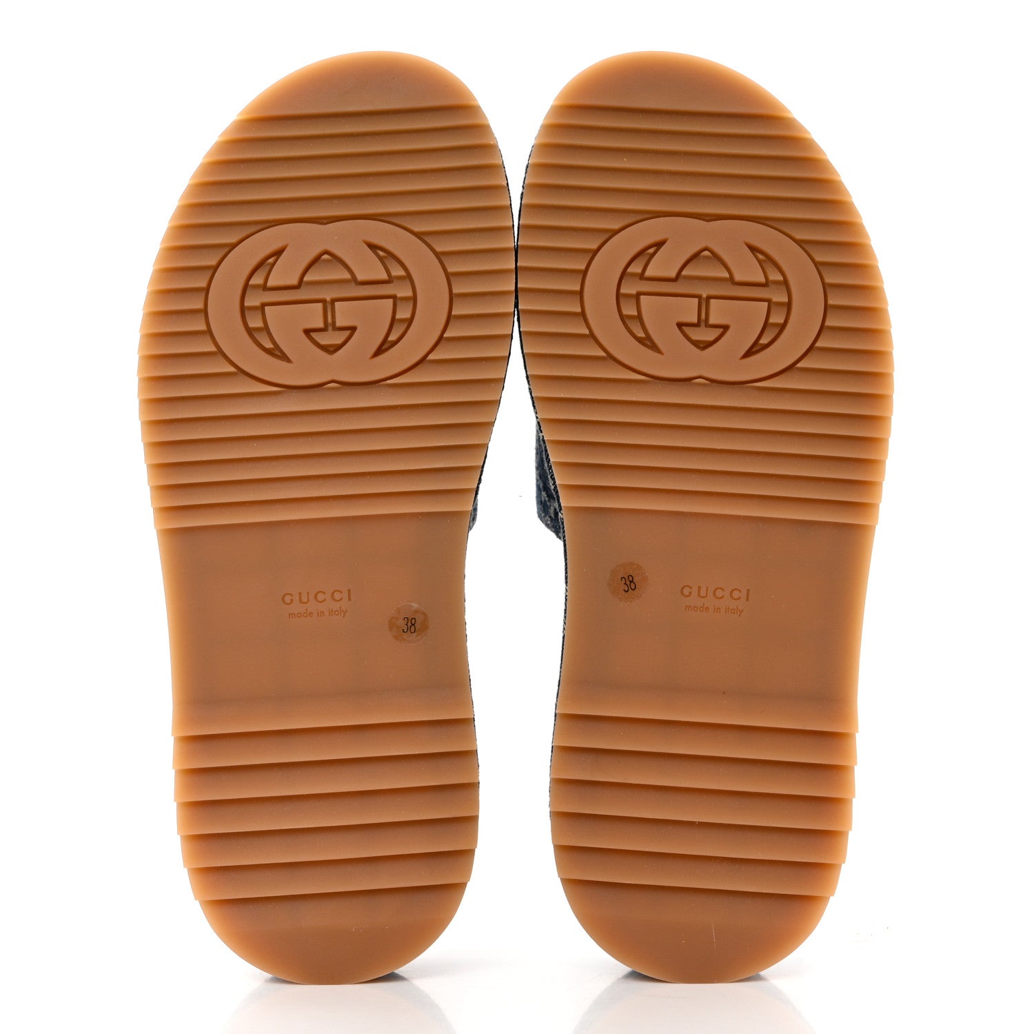 Gucci New Denim GG Monogram Angelina Platform 55mm Slide Sandals 38 Blue Tea 5 of 9