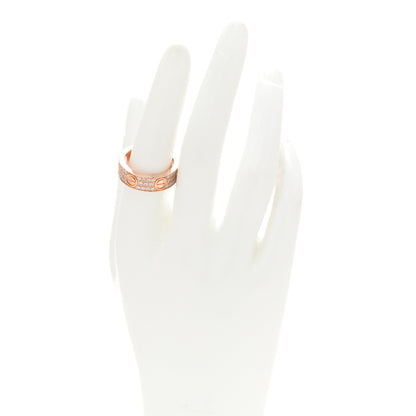 Cartier 18K Pink Gold Diamond 6.5mm LOVE Paved Ring 56 7.75 2 of 4