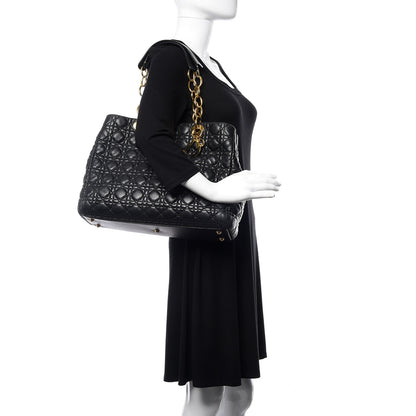 Christian Dior Lambskin Cannage Large Dior Soft Shopping Tote Black 2 of 15