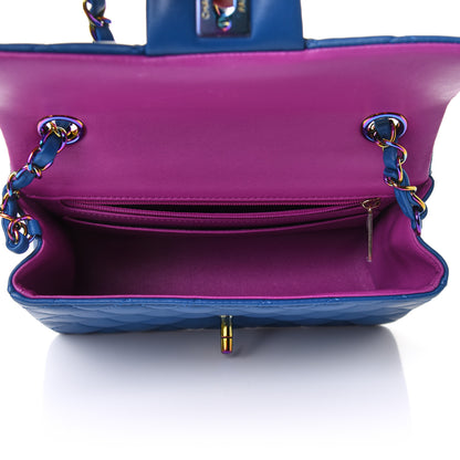 Chanel Lambskin Quilted Mini Rectangular Flap Blue Purple 5 of 10