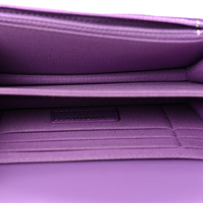 Chanel Lambskin Enamel Quilted Pending CC Clutch With Chain  Purple 5 of 13