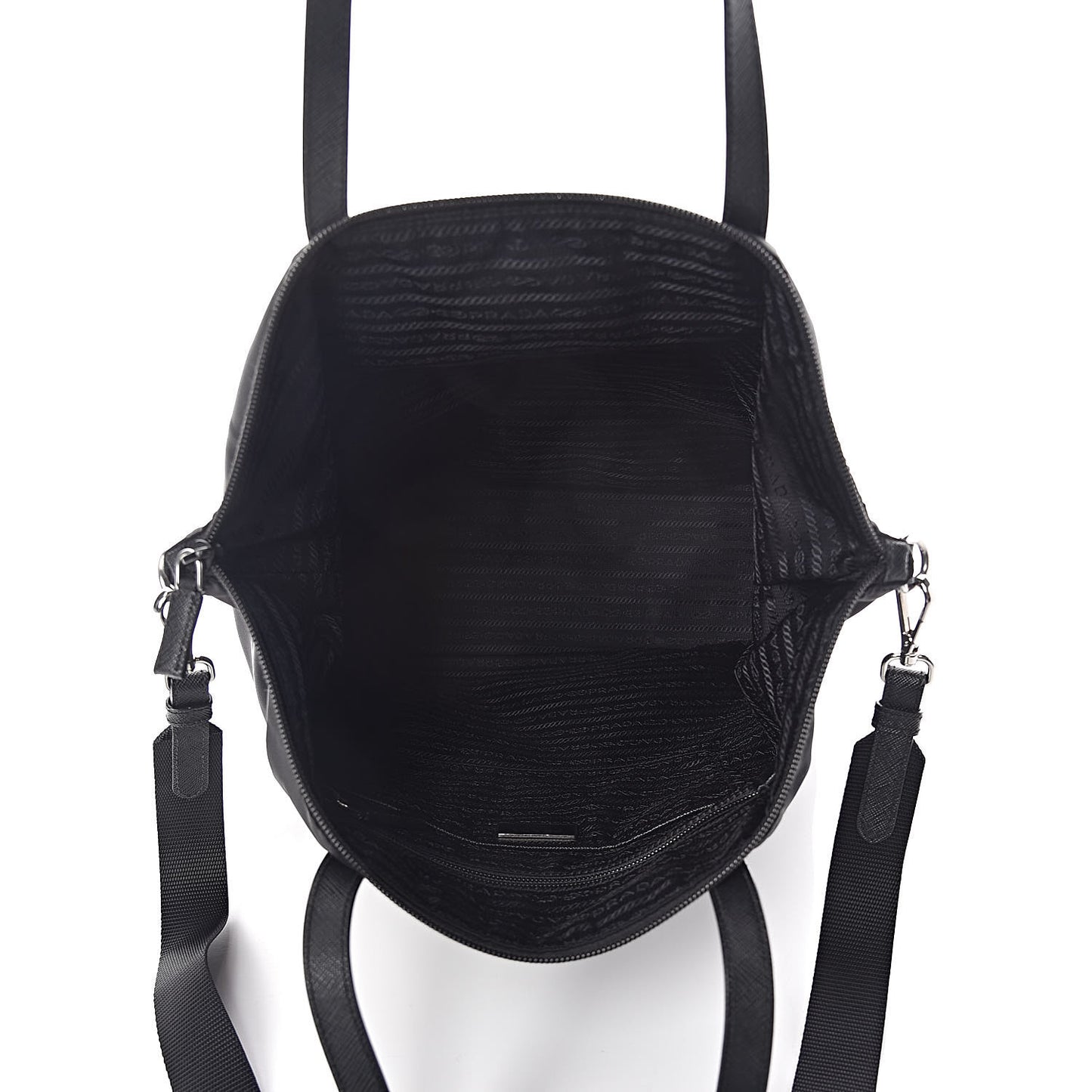 Tessuto Nylon Saffiano Tote Black