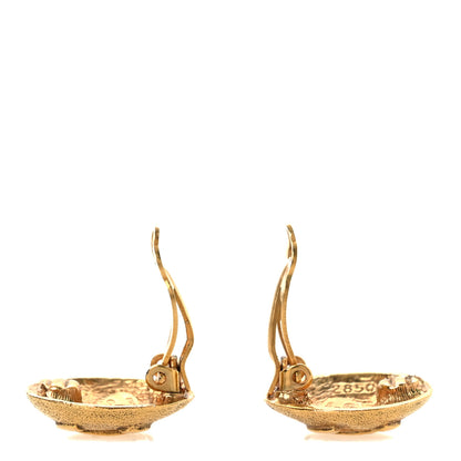 Chanel Round CC Clip On Earrings Gold 3 of 4