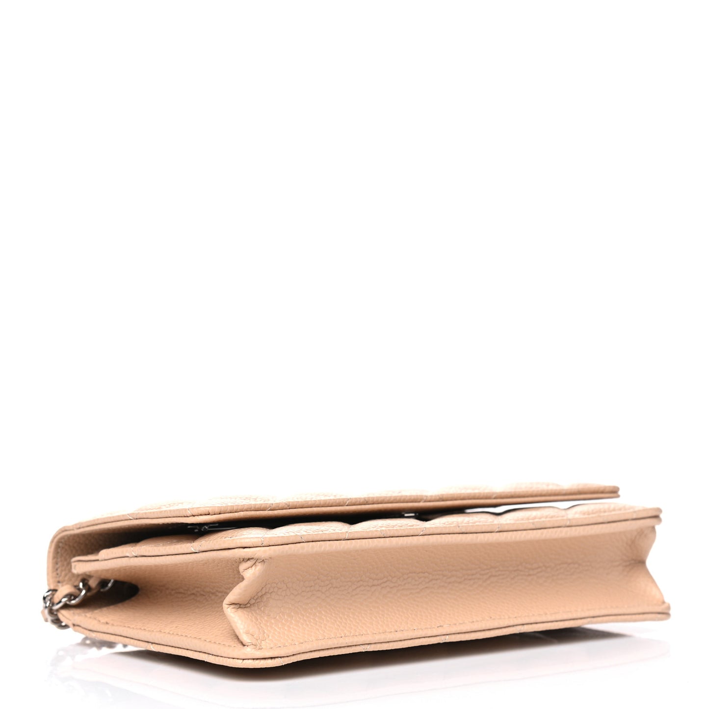 Caviar Quilted Wallet On Chain WOC Beige