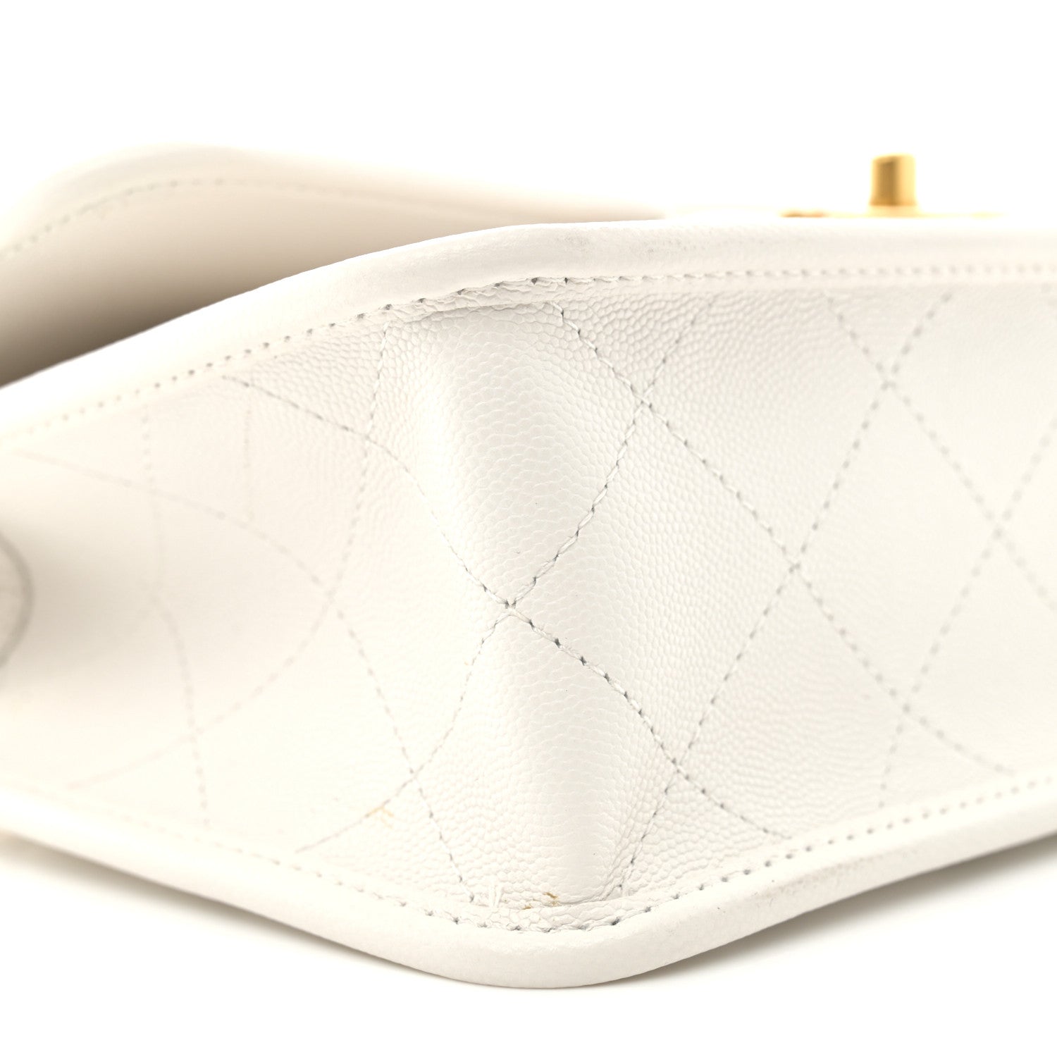 Chanel Caviar Quilted School Memory Small Top Handle Flap White 10 of 13