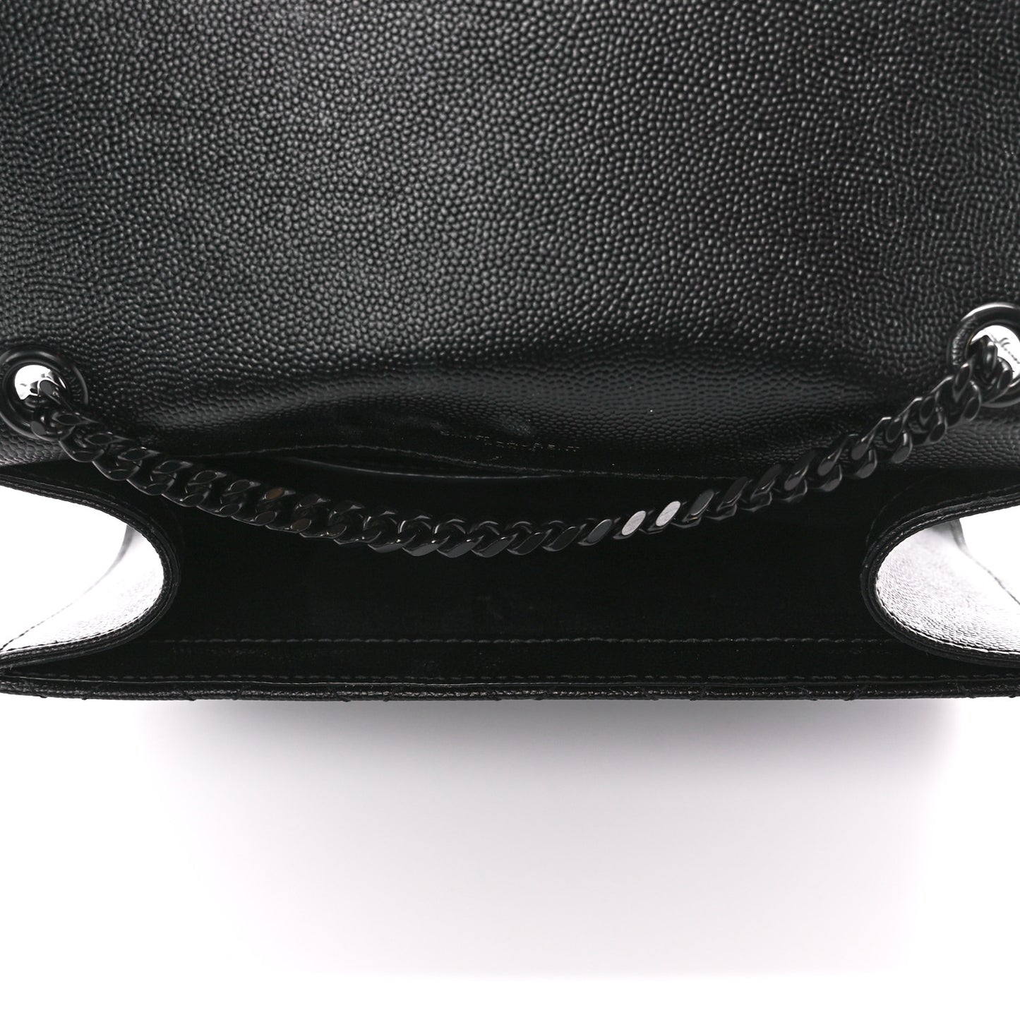 Grain De Poudre Textured Mixed Matelasse Triquilt Small Monogram Monochrome Satchel Black