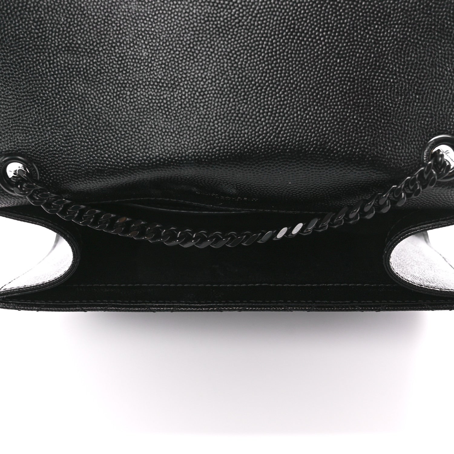 Saint Laurent Grain De Poudre Textured Mixed Matelasse Triquilt Small Monogram Monochrome Satchel Black 5 of 14