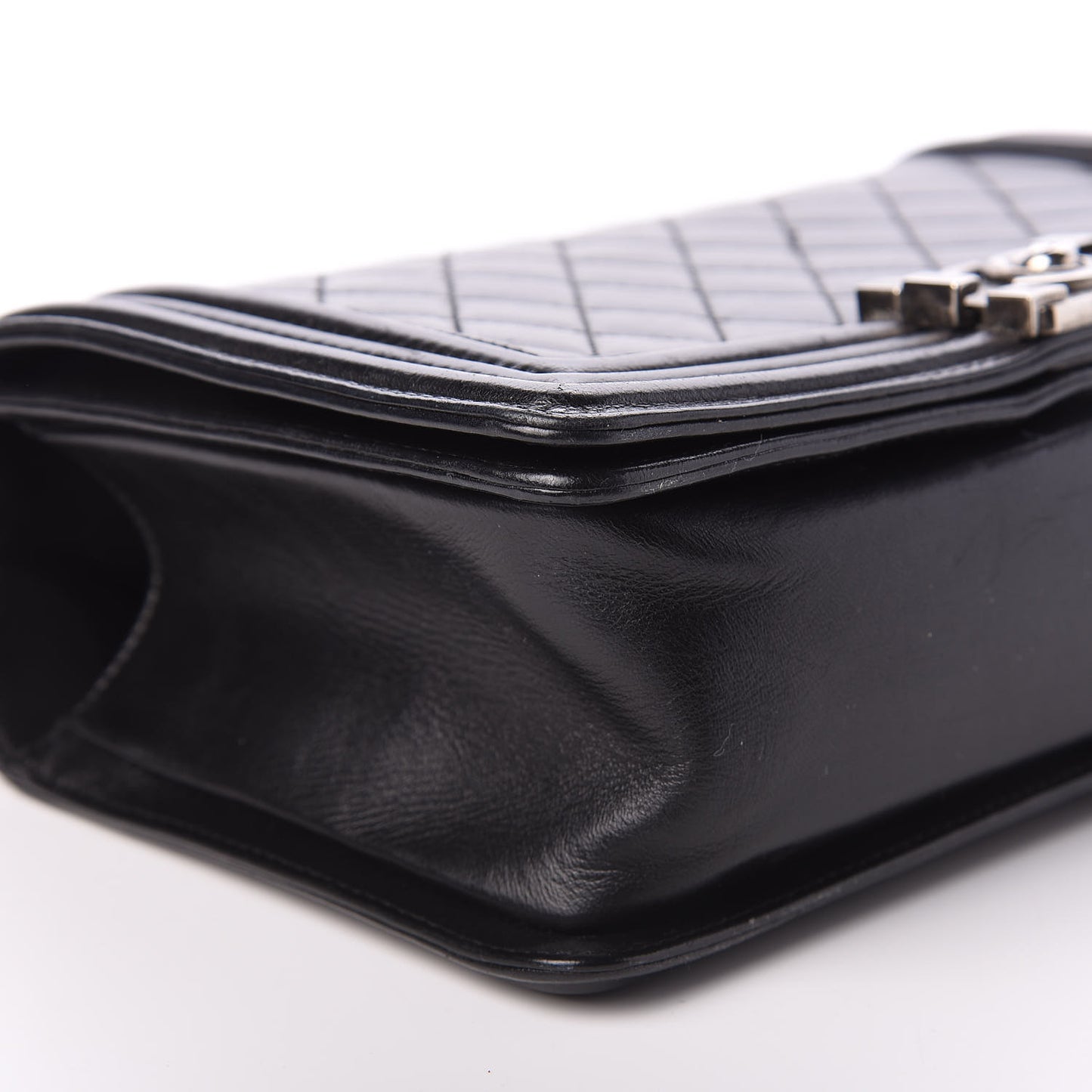 Lambskin Quilted Medium Boy Flap Black
