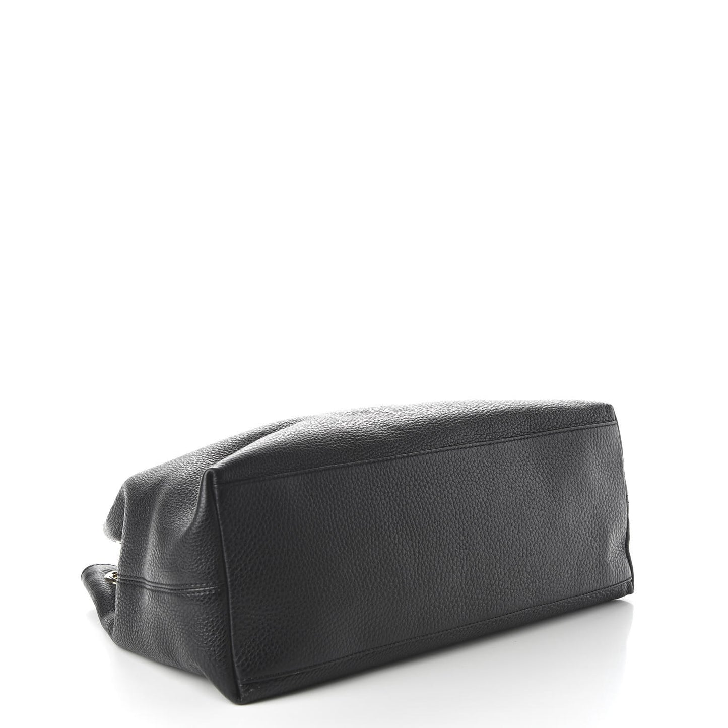 Pebbled Calfskin Medium Soho Chain Shoulder Bag Black