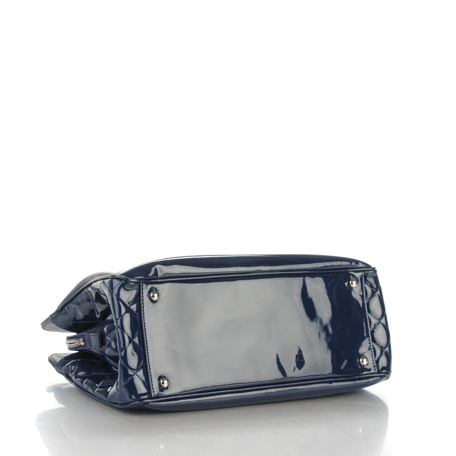 Chanel Vinyl Lipstick Ligne Tote Dark Navy Blue 4 of 7