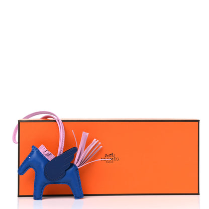Hermes Milo Lambskin Grigri Rodeo Pegase Horse Bag Charm PM Bleu France Mauve Sylvestre Bleu Saphir 5 of 5