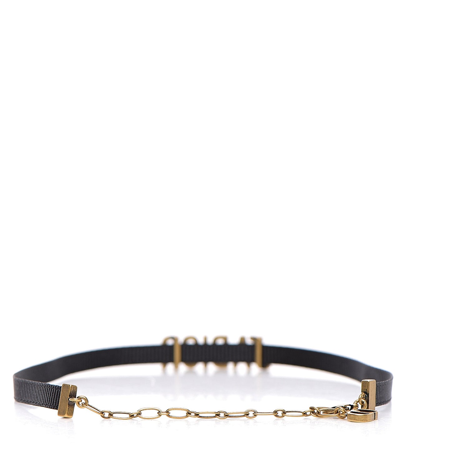 Grosgrain Ribbon J'Adior Logo Choker Necklace Black